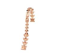 SEQLTWFC Bracelet de montre for femme 14 mm compatible avec Casio, Fossil, Longines, Swarovski, en acier inoxydable, chaîne de montre tendance, petit cadran(Rose gold)