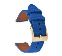 SEQLTWFC Bracelet de montre hybride en cuir et nylon à dégagement rapide, 18/20/22 mm, compatible avec les modèles SKX007 et SKX009, durable(Blue 3,20mm)