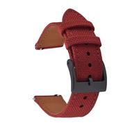 SEQLTWFC Bracelet de montre hybride en cuir et nylon à dégagement rapide, 18/20/22 mm, compatible avec les modèles SKX007 et SKX009, durable(Red 2,20mm)