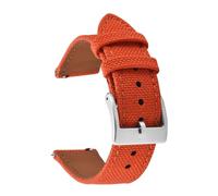 SEQLTWFC Bracelet de montre hybride en cuir et nylon à dégagement rapide, 18/20/22 mm, compatible avec les modèles SKX007 et SKX009, durable(Orange 1,18mm)