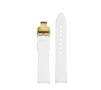 SEQLTWFC Bracelet de montre incurvé universel en silicone, compatible avec la série GC Little Bee Dive YA136320/22 YA101202, bracelet de montre 20 22 23 mm, ceinture étanche(White-Gold B,23mm)