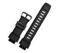 SEQLTWFC Bracelet de rechange en silicone noir 18 mm, compatible avec Casio PROTREK PRG-260/270/550/250 PRW-3500/2500/5100(Black Black Buckle)