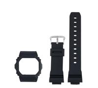 SEQLTWFC Bracelet en caoutchouc DW5600 + étui de protection compatible avec Casio DW-5600 5610 GW-M5610 GW-B5600 for homme, accessoire de remplacement for lunette de montre(Black set,For 5610 Series)