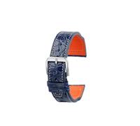 SEQLTWFC Bracelet en cuir de crocodile compatible avec IWC Portofino Pilot Little Prince Portugal for homme, noir, bleu, marron, 20, 21, 22 mm(Blue-Steel,Width-20mm)