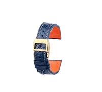 SEQLTWFC Bracelet en cuir de crocodile compatible avec IWC Portofino Pilot Little Prince Portugal for homme, noir, bleu, marron, 20, 21, 22 mm(A-Blue-Gold,Width-22mm)