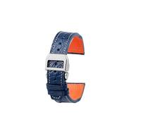 SEQLTWFC Bracelet en cuir de crocodile compatible avec IWC Portofino Pilot Little Prince Portugal for homme, noir, bleu, marron, 20, 21, 22 mm(A-Blue-Steel,Width-20mm)