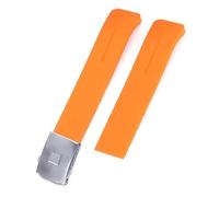 SEQLTWFC Bracelet en silicone compatible avec Tissot 1853 Tengzhi T-Touch original T013, bracelet en caoutchouc T047T081T33, accessoires for bracelet homme 20 mm 21 mm(Orange silver,20mm)