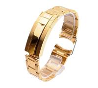 SEQLTWFC Bracelets de montre 20 mm et 21 mm en acier inoxydable 904L compatibles avec Rolex Submariner Daytona for homme, fermoir déployant, solide(Gold,20mm)