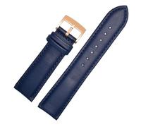 SEQLTWFC Compatible avec les bracelets de montre Armani en cuir véritable AR0387/0389/0382/5905/5981, chaîne de montre en cuir de vache for homme 16 mm, 18 mm, 20 mm, 22 mm, 23 mm(Blue rose pin,18mm)