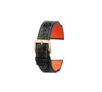 SEQLTWFC Compatible avec les bracelets de montre en cuir de crocodile IWC Pilot Mark 327004/377714, 20 mm, 21 mm, 22 mm, for femmes et hommes, accessoires(Black-gold pin,20mm)