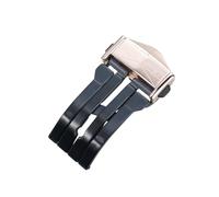 SEQLTWFC Fermoir en acier inoxydable massif avec outils, argent et noir, compatible avec les montres Big Bang, bracelet en cuir et silicone for homme, boucle de 22 mm(B - Black-Rose)