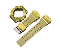 SEQLTWFC Lunette de boîtier de bracelet de montre en caoutchouc compatible avec Casio G-Shock GA-110 GD120 GD-100 GLS-100 Kit de modification de bracelet de montre sport en TPU for homme(Yellow)