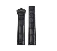 SEQLTWFC Montre en cuir de crocodile for homme, compatible avec les bracelets Heuer Carrera WBN2111 CAS2111 CAR2014, 19/20/22 mm, boucle déployante(Black-Black,19mm)