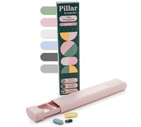 Sequence Pilier 7 jours | Pilulier en paille de blé sans BPA | Beau organisateur de tablette pour voyage et maison (rose pâle)