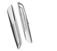 Sequentiel Dynamiques LED Marqueur Latéral Dynamique Noir Brillant pour BMW Série 5 F10 F11 F07, Marqueur Latéral Avant pour Garde-Boue, Répéteur Clignotant(Electroplated Lens-2)