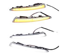 Sequentiel Dynamiques LED pour Ford pour Kuga pour Escape 2013-2015 2016 2017 avec Clignotant Jaune Feu Antibrouillard LED Feux Jour Drl Lumière du Jour(Blanc)