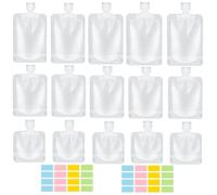 SEQUHITKU Lot de 17 pochettes de voyage pour articles de toilette, approuvées par la TSA, conteneurs portables de format voyage, pochette debout, accessoires de voyage rechargeables pour shampooing,