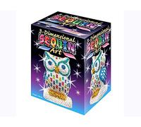 Sequin Art 3D Kit de Loisirs Creatifs pour Les Enfants, Chouette, Créez Une Magnifique Oeuvre Colorée avec des Paillettes Brillantes