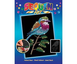 SEQUIN ART Mammut 8041806 Paillettes Oiseau Bou Kit de Bricolage avec Cadre en polystyrène, Image veloutée, Paillettes, feutres, Instructions pour Enfants à partir de 8 Ans