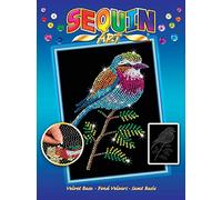 SEQUIN ART Mammut 8041806 Paillettes Oiseau Bouclée Kit de Bricolage avec Cadre en polystyrène, Image veloutée, Paillettes, feutres, Instructions pour Enfants à partir de 8 Ans