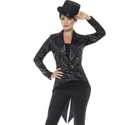 Sequin Gilet Queue de Pie Veste Hommes Femme Cabaret Déguisement Showtime Adulte