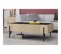 Sequoia table basse en bois clair avec 2 grands tiroirs