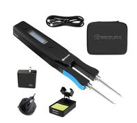 SEQURE Kit de fer à souder portable 2 en 1 avec pince à épiler chaude Ht140, chauffage rapide 2S, 50 à 500 °C, 3 températures préréglées, étalonnage de la température, suspension automatique, fer