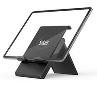 SER FLYMON Support de Tablette réglable et Pliable pour iPad, Support de téléphone Portable Multi-Angle Compatible avec iPad, tablettes (jusqu'à 12,9"), Tous Les Smartphones Noir
