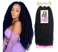 Ser Mulher ALESSIA - Extensions synthétiques de cheveux bouclés pour Crochet Braids- 320 g 65 cm (1 noir)