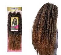 Ser Mulher ALESSIA - Extensions synthétiques de cheveux bouclés pour Crochet Braids- 320 g 65 cm (t1b-30 Dark Brown Degradee)