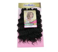 Ser Mulher DEEP WAVE - Extensions synthétiques de cheveux ondulés pour Crochet Braids- 240 g 35 cm (1 noir)