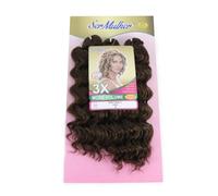 Ser Mulher Deep WAVE - Extensions synthétiques de cheveux ondulés pour Crochet Braids- 240 g 35 cm (6 châtain clair)