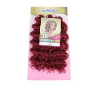 Ser Mulher DEEP WAVE - Extensions synthétiques de cheveux ondulés pour Crochet Braids- 240 g 35 cm (BURG)