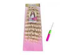 Ser Mulher DEEP WAVE - Extensions synthétiques de cheveux ondulés pour Crochet Braids- 300 g 65 cm (613 Platinum Blonde)
