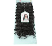 Ser Mulher IRENE - Extensions avec clip - Cheveux ondulés, longs- 7 Tissages avec Clip de 60 cm (2 Natural Black)