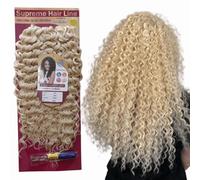 Ser Mulher JOY Extension Cheveux Bouclés | Texture effet naturel | Application rapide | pour Crochet Braids- 300Gr 50cm (613 Platinum Blonde)
