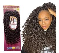 Ser Mulher MAVIS Extension cheveux bouclés | Texture effet naturel | Application rapide | pour Crochet Braids- 300 g 65 cm (6 châtain clair)