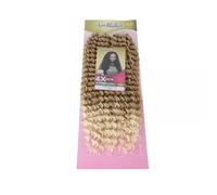Ser Mulher New Rythme 65 cm | Extensions de cheveux bouclés pour Chrochet Braid | Crochet inclus | Pack de 4 | Application rapide (T27/613 - Honey/Platinum Blonde)