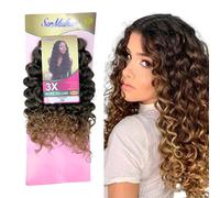 Ser Mulher OCEAN WAVE Extensions volumateuses | Texture effet naturel | Application rapide | Effet cheveux ondulés pour Crochet Braids- 300Gr 45cm (T2-27 Brown Degradee)