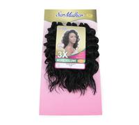 Ser Mulher OCEAN WAVE Extensions volumateuses | Texture effet naturel | Application rapide | Effet cheveux ondulés pour Crochet Braids- 240 g 35 cm (1 noir, 35 cm)