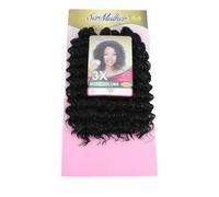Ser Mulher RITHMO - Extensions synthétiques de cheveux bouclés pour Crochet Braids 240 grammes, 35 cm (1 noir)