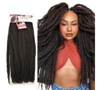 Ser Mulher SUPER KINKY - Extensions, Extensions synthétiques cheveux bouclés Style Afro Marley, crochet braids amovibles 65 cm, 120 g (4 châtain foncé)