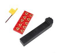 SER2525M16 Ensemble de porte-outils de tour avec 10 inserts en carbure AG60 16ER et clé, barre d'alésage CNC pour le tournage et le filetage des métaux, acier au carbone trempé