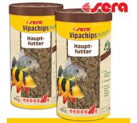 Sera 2X 1000ML Vipachips Nature Futtertabletten Poissons Croissance Aquarium