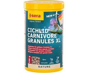 Sera Cichlid Carnivore Granules XL 1.000 ML (330 g) | Aliment Composé pour Grands Cichlidés Carnivores et Omnivores | sans Colorants ni Conservateurs | Granulés Flottants avec Oméga et Astaxanthine