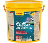 sera Cichlid Carnivore Granules XL 10 L (3,6 kg) | Aliment Composé pour Grands Cichlidés Carnivores et Omnivores | sans Colorants ni Conservateurs | Granulés Flottants avec Oméga et Astaxanthine