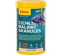 Sera Cichlid Malawi Granules 1.000 ML (565 g) | Granulés sans Colorants ni Conservateurs pour Petits Cichlidés Herbivores d’Afrique | Spiruline et Épinard pour Couleurs Vives et Digestion Saine