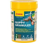 Sera Guppy Granules 100 ML (46 g) | Aliment Composé Digeste pour Guppys et Poeciliidés sans Colorants ni Conservateurs | Granulés Nutritifs avec Spiruline et Minéraux Naturels