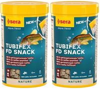 Sera Tubifex FD Snack 250 ML (28 g) | Friandise Naturelle pour Poissons Carnivores | 100% Tubifex Lyophilisé | Riche en Protéines pour Croissance et Vitalité (Lot de 2)