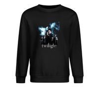 Será Twilight New Moon Movie Twilight Shirt Robert Pattinson Men's Long Sleeve Crewneck 100% Cotton Pullover Sweatshirts Black S